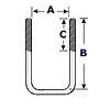 Square Trailer U-Bolts - Zinc Plated 175SQZ